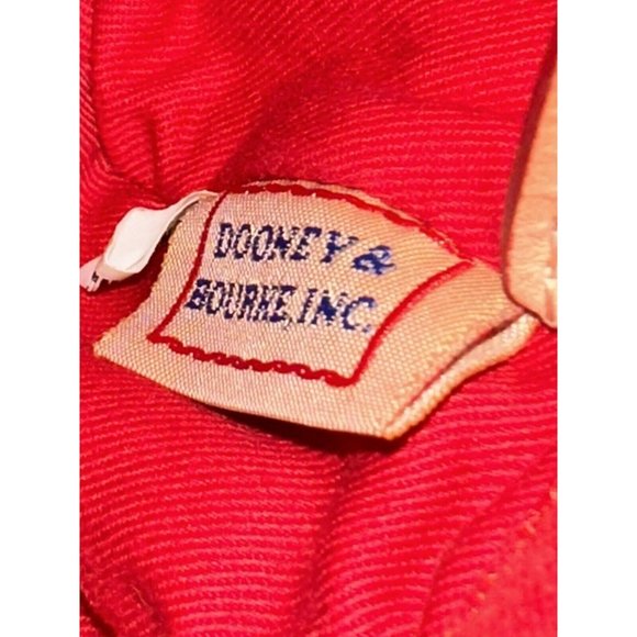 Dooney & Bourke Red Signature Monogram Tan Leather Buckle Closure Handbag - Picture 9 of 10